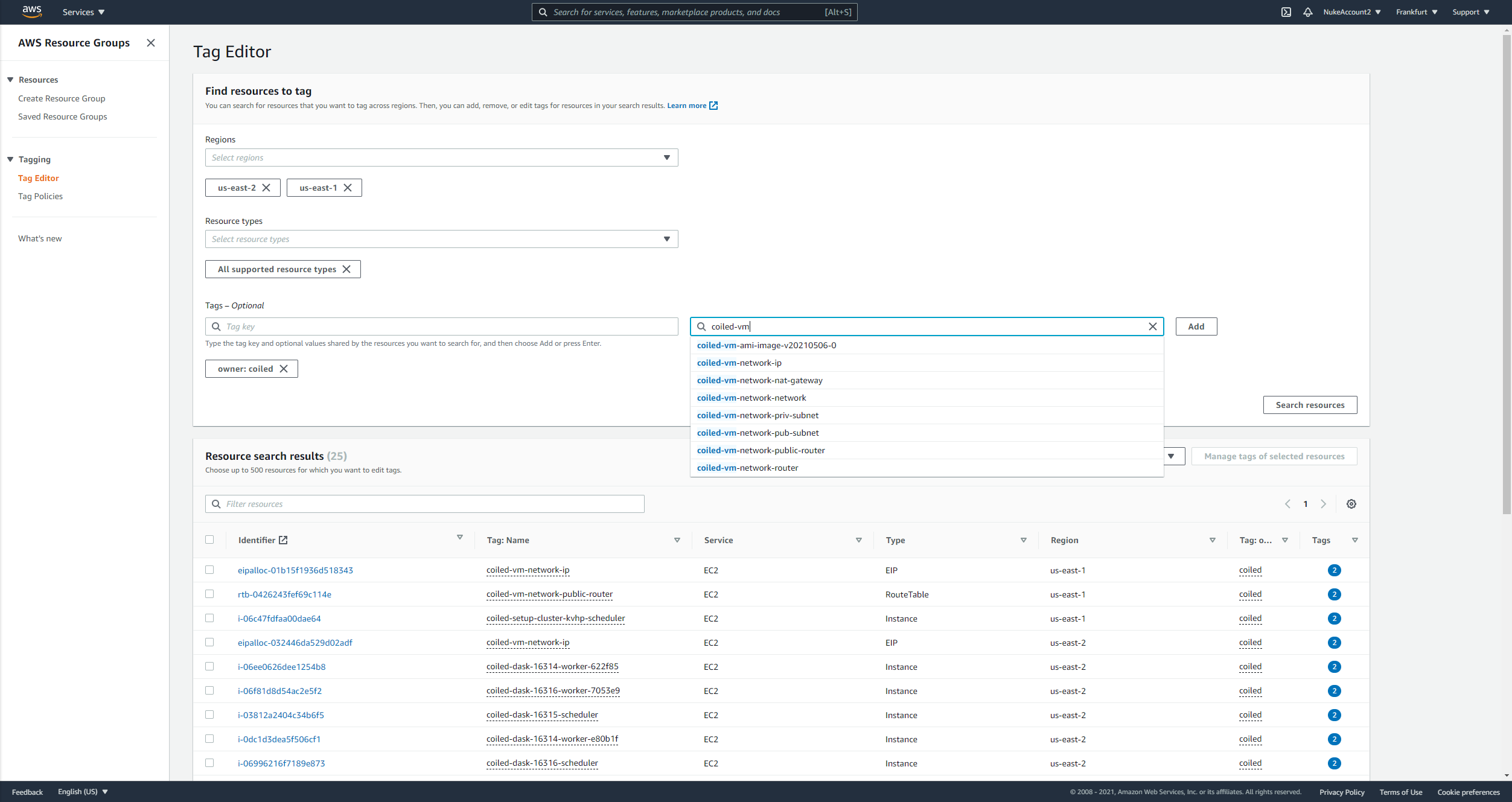 aws resource groups tag editor